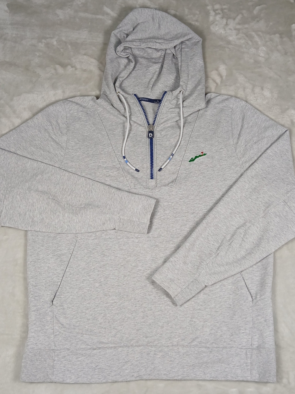 B. Draddy 1/4 Zip Hoodie L Men's Gray Performance Golf